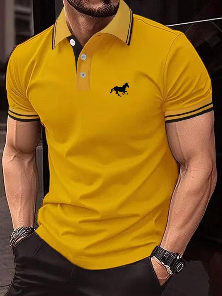 New Men's T-shirt Classic Short sleeved Polo Shirt Summer Top Casual T-shirt Button Lapel Super Large S-3XL Casual Polo Shirt New Men's T-shirt Classic Short sleeved Polo Shirt Summer Top Casual T-shirt Button Lapel Super Large S-3XL Casual Polo Shirt